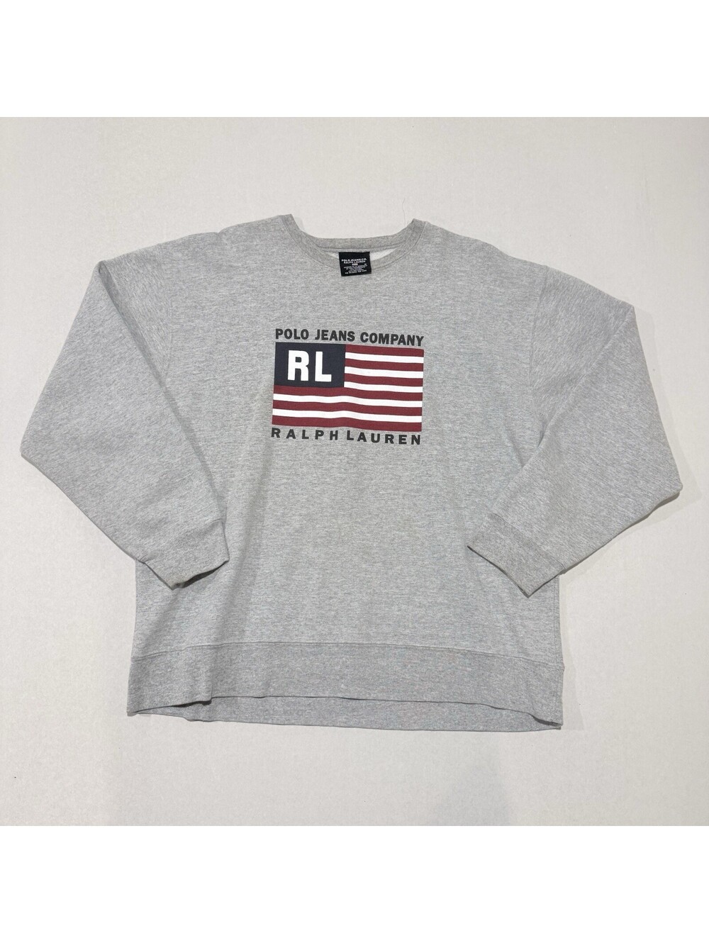 Vintage 90s Polo Jeans Co Ralph Lauren USA Flag Crewneck Sweatshirt Size M Men’s